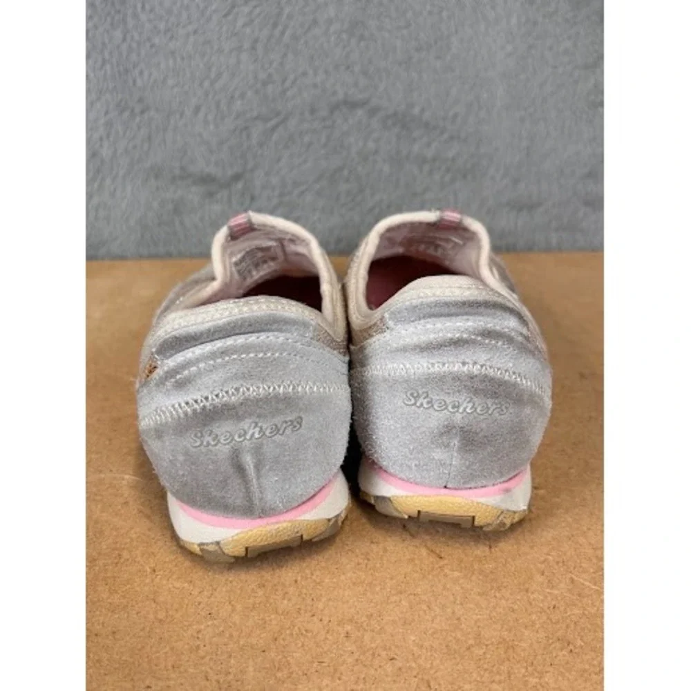 Skechers Bikers Grey Tan Pink Slip On Bungee Sneakers 21159 Womens 8